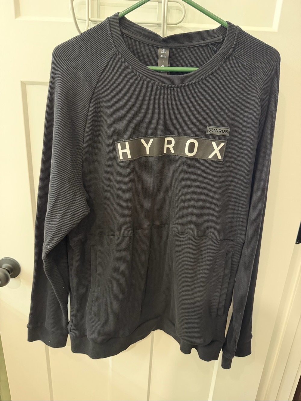 HYROX x VIRUS Men's Black Ribbed Crewneck with